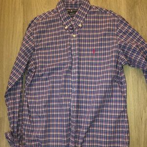Ralph Lauren blue/pink plaid button down size m